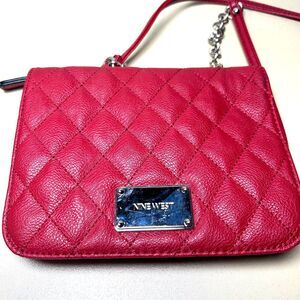 Nine West Ruby Red Crossbody Bag Quilted Design